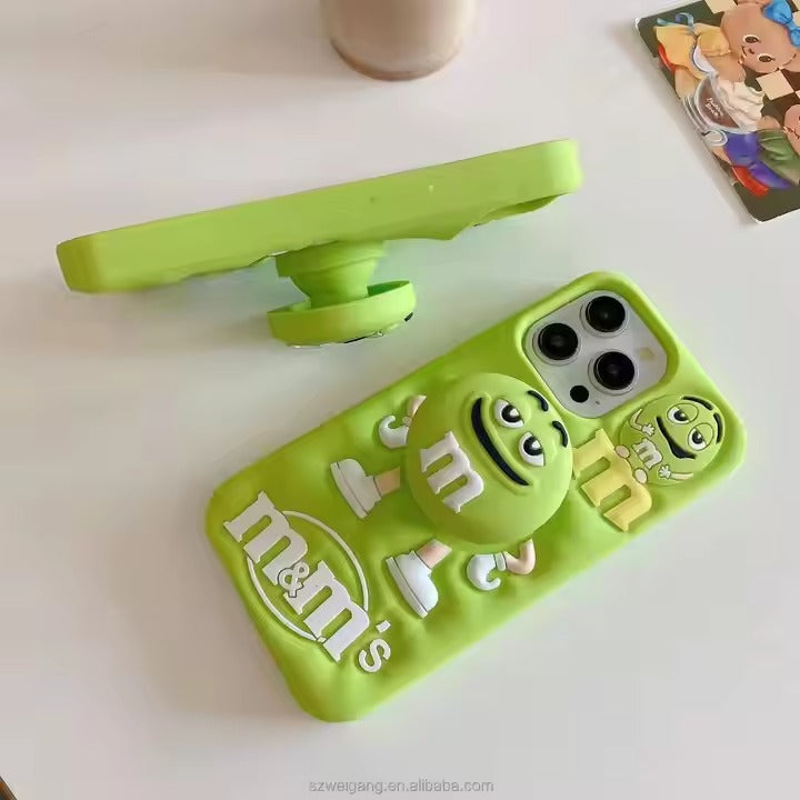 Green M&M iPhone Silicon Case
