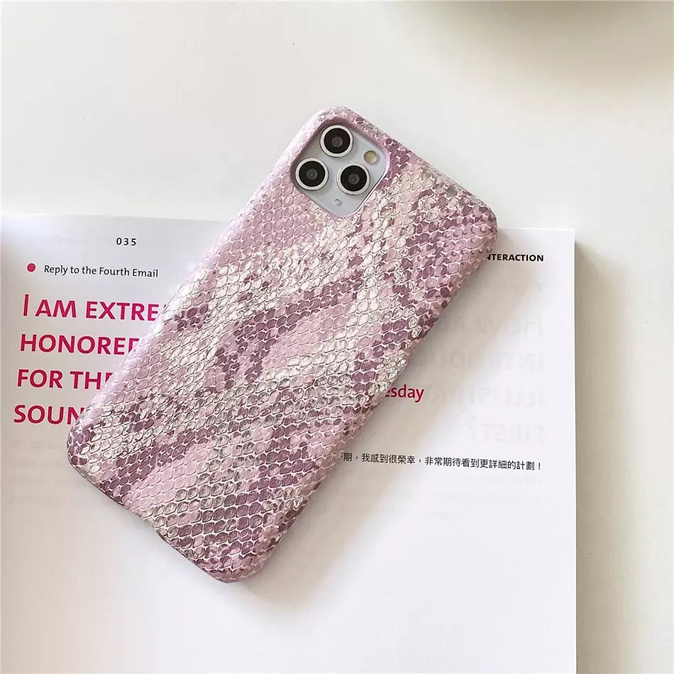 Premium Pink Grey Snake Case