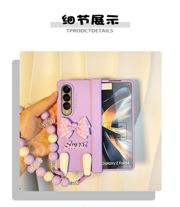 Lavender Bow Chain Z fold 5 Case