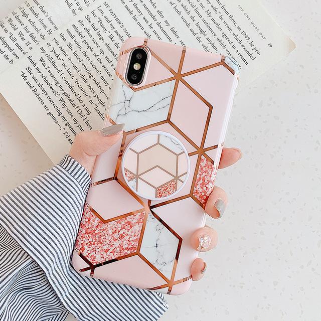 Combo Geometric Phone Case for Samsung with airpods case