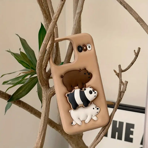 Cartoon Bear iPhone Silicon Case