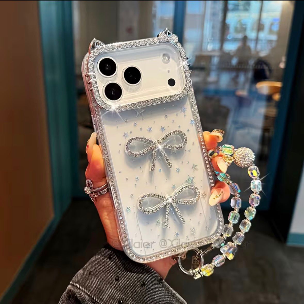 Crystal Bow Bliss iPhone silicon case