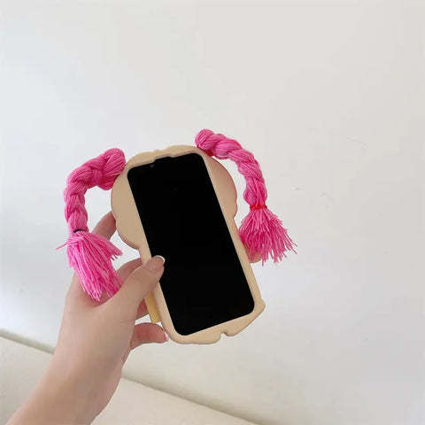 Pink Braid Doll Silicone Case