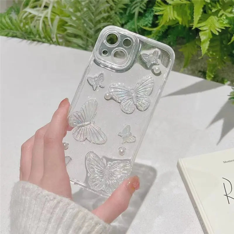 Transparent Butterfly iPhone Case