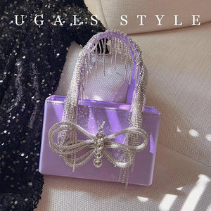 Luxury Diamonds Purple Bow Bag