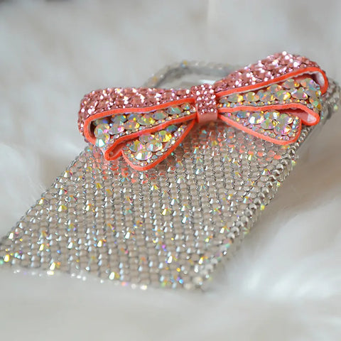 Premium Crystal Diamond Bow iPhone Studded Case