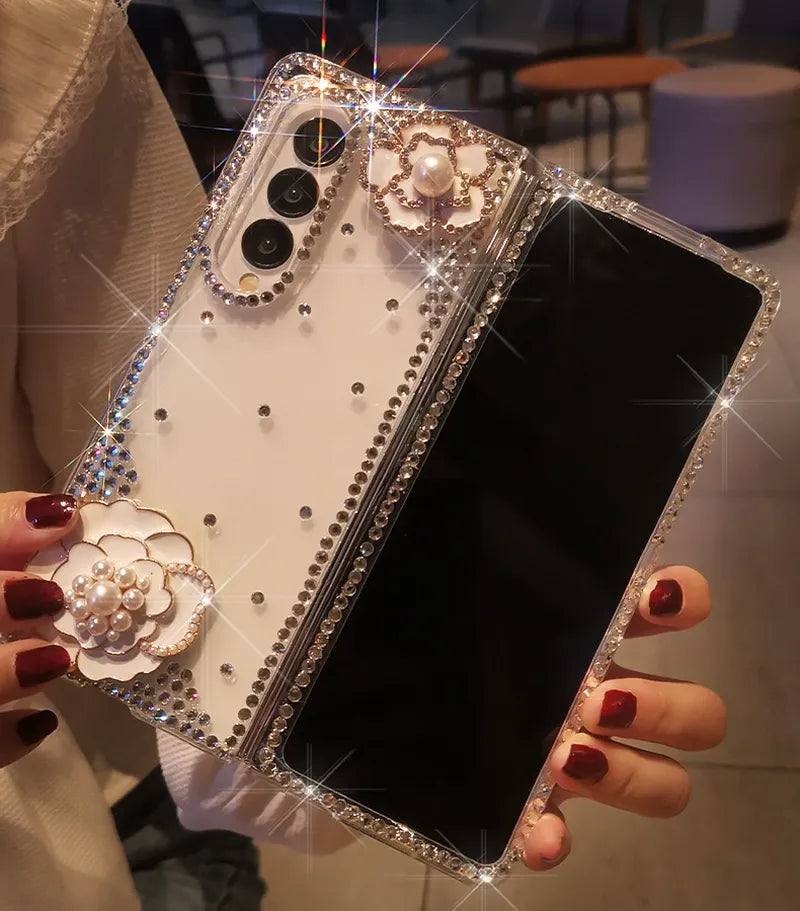 Premium White Rose Z FOLD Case