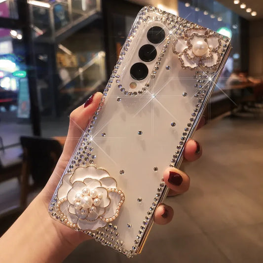 Premium White Rose Z FOLD Case