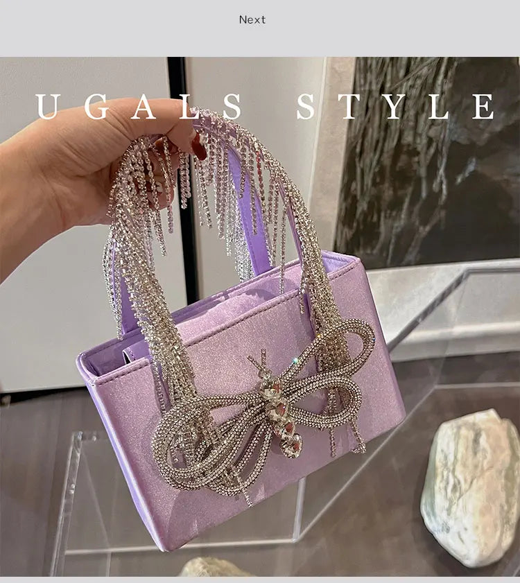 Luxury Diamonds Purple Bow Bag