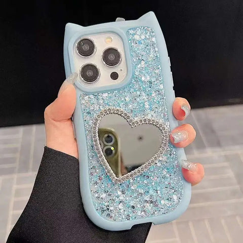 Glitter Glow Heart iPhone Silicon Case