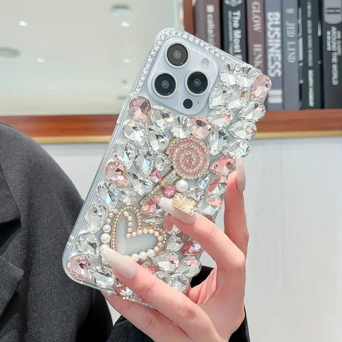 Frosty pop heart iPhone Studded case