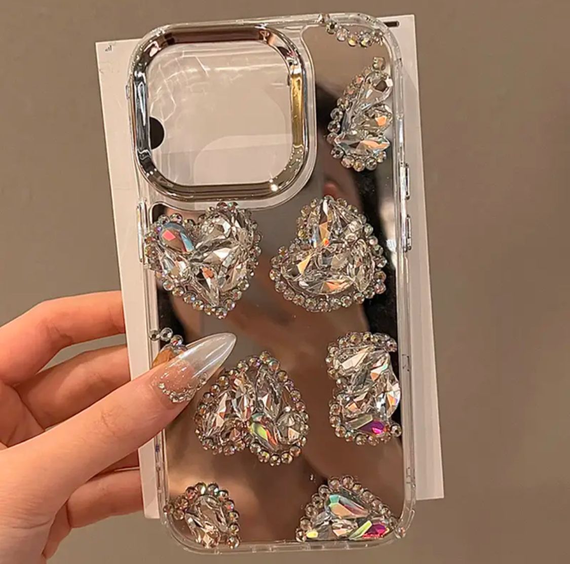 Shimmered Heart iPhone Studded Case