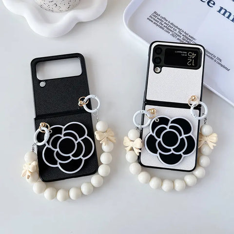 Black White Rose Flip Case