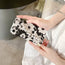 Luxury White Black Floral Chain Case