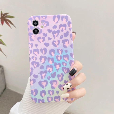 Luxury Pink Purple Leopard Stand Case