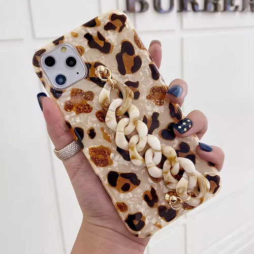 Combo Premium Leopard Chain With Airpods Case