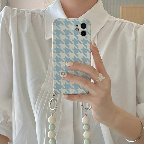 Blue White Fighter Pearl Chain Case