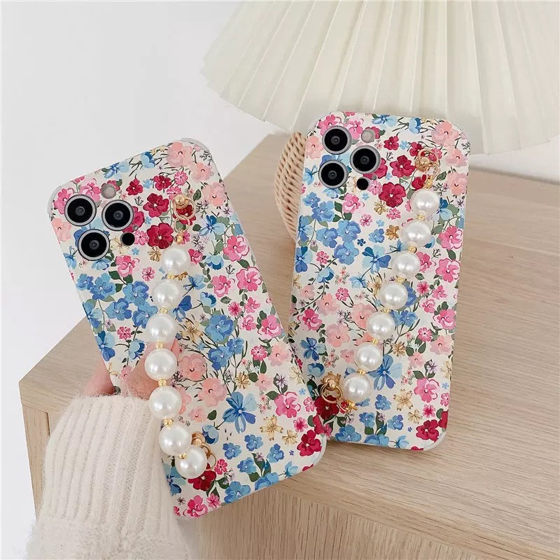 Combo Luxury Cheerful Flower Pearl Case  With Airpods Case