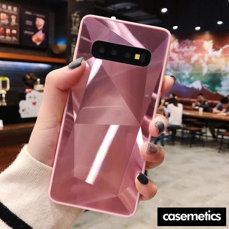 Diamond Texture Case For Samsung Pink / S10