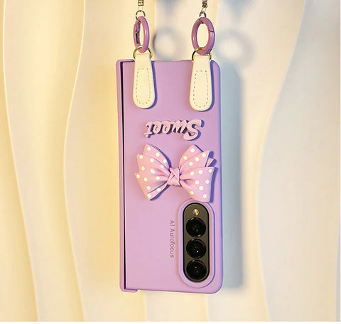 Lavender Bow Chain Z fold 5 Case