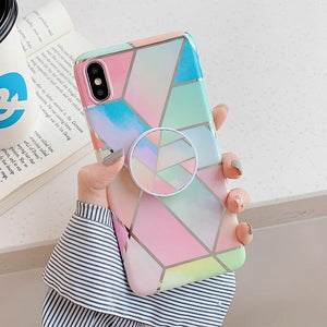 Combo Geometric Phone Case for Samsung with airpods case