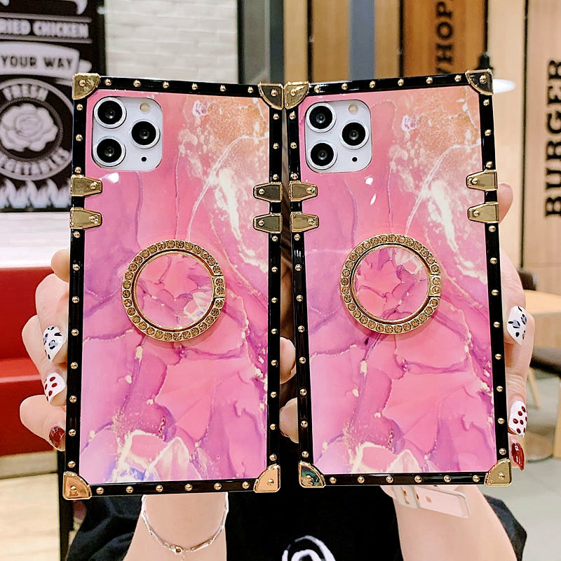 Luxury Square Pink Texture Case