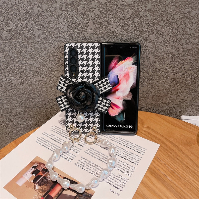 Luxury Black Pearl Z Fold Case